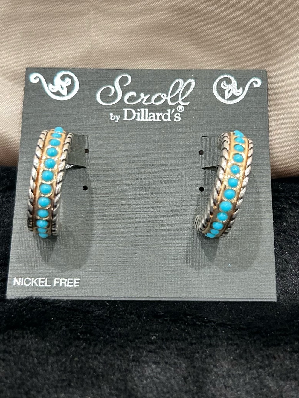 Scroll by Dillard's Turquoise Bead Hoop Earrings